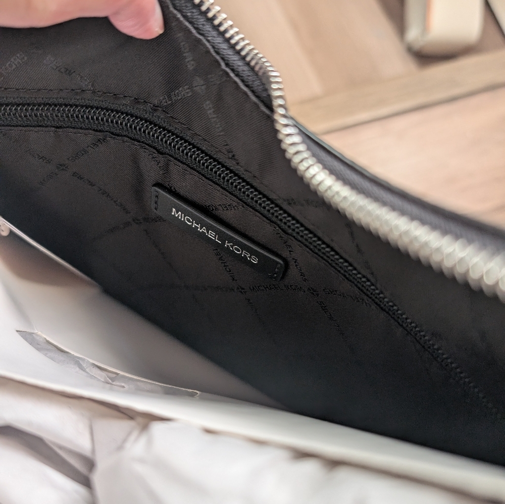 NWT MICHAEL KORS Nayla Medium Leopard Print Calf Hair Shoulder Bag In Black Noir - Picture 5 of 5